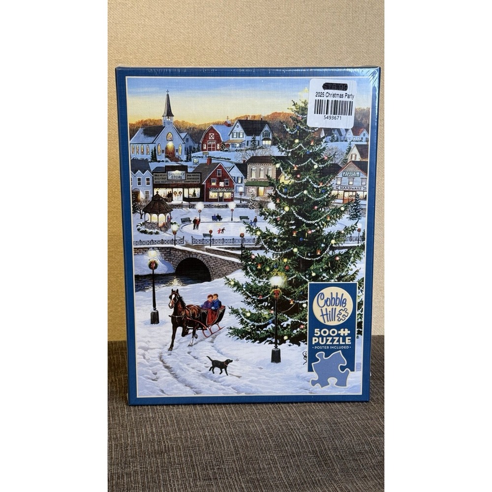NEW Cobble Hill Jigsaw Puzzle Village Tree Christmas 500 Pieces 27x19" SEALED